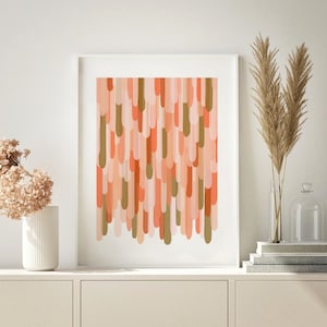 Burnt Orange Printable Wall Art, Peach Tone Abstract Print, Modern Art Poster, Minimalist Print, Orange Boho Wall Decor, Digital Download
