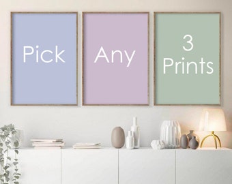 Pick Any 3 DIGITAL Prints, DIGITAL DOWNLOAD, Custom Gallery Wall Set, Pick Your Own Prints, Modern Printable Wall Art, Custom Wall Art