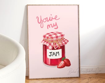 Impresión "Eres mi Jam", arte de pared imprimible de cocina retro (descarga digital)