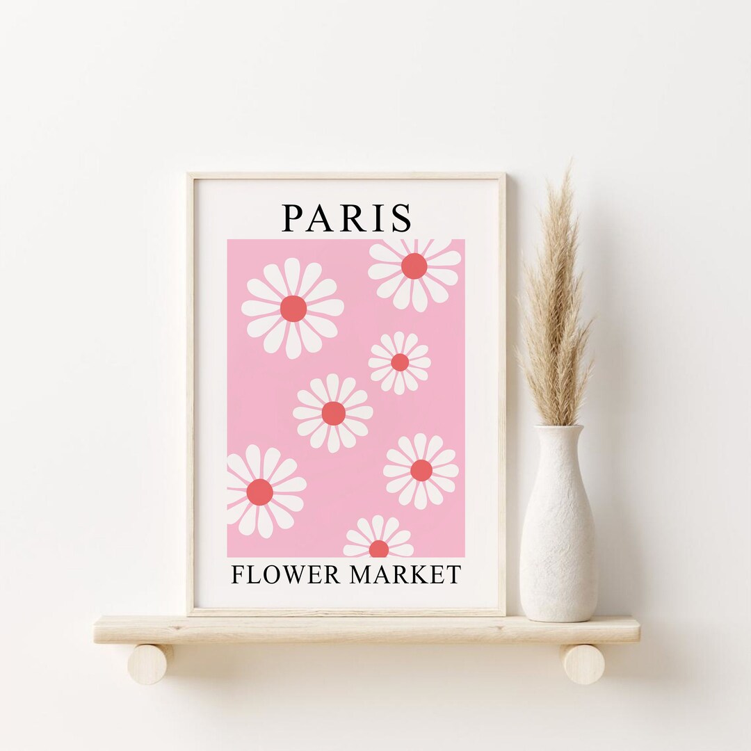 Flower Market Print, DIGITAL DOWNLOAD, Paris Flower Market Poster ...