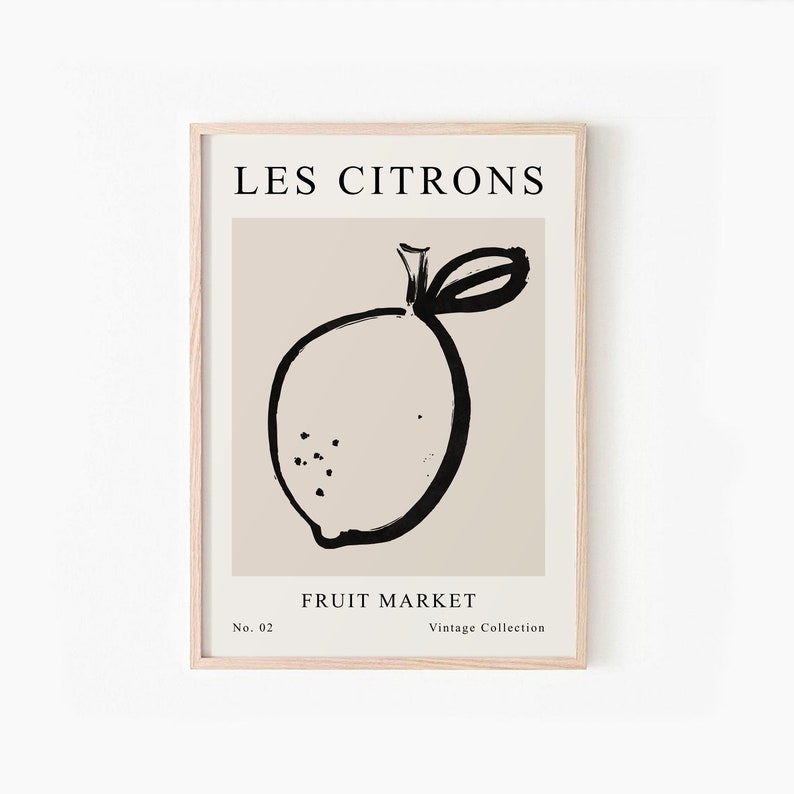 Fruit Market Print Set of 3, Abstract Botanical Exhibition Poster ...