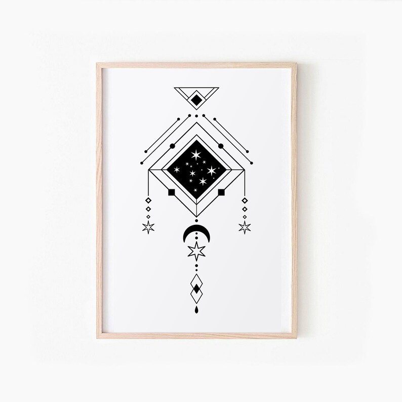 Sacred Geometry Printable Wall Art, Mystical Celestial Print, DIGITAL ...