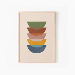 Boho Gallery Wall Set of 6 Prints, Abstract Boho Printable Wall Art ...
