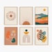 Boho Gallery Wall Set of 6 Prints, Abstract Boho Printable Wall Art, Terracotta Mustard Sun Prints, Mid Century Modern Art, DIGITAL DOWNLOAD 