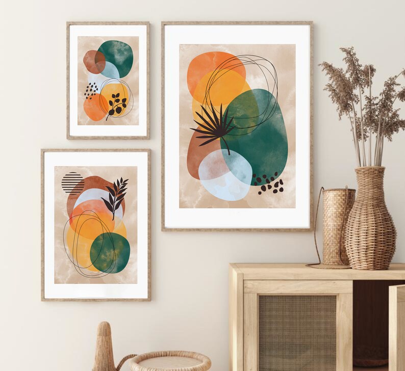 Abstract Wall Art Abstract Printable Wall Art Set of 3 Etsy UK