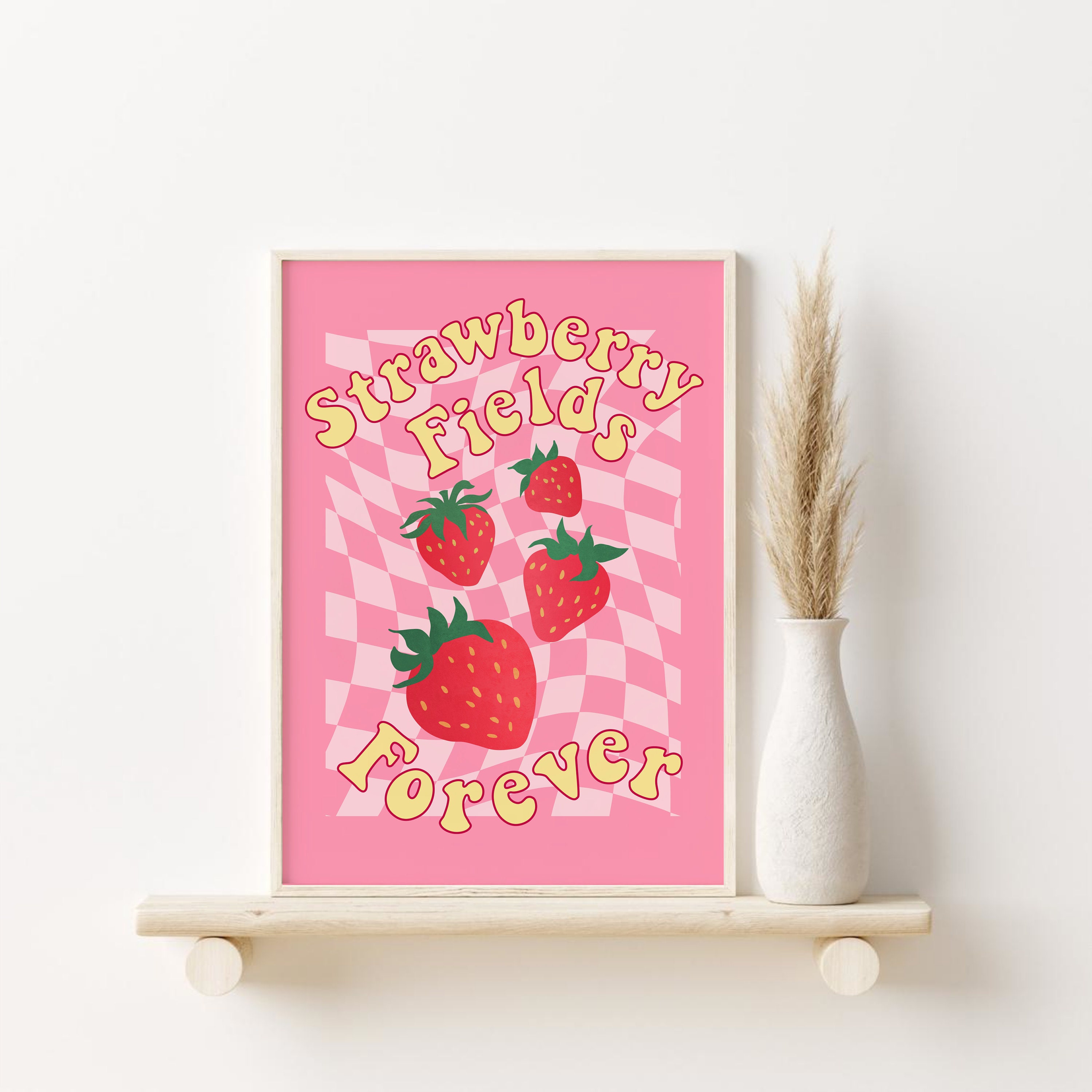洋楽 The Beatles / Strawberry Fields Forever Strawberry Fields Forever Print, Retro Printable Wall Art