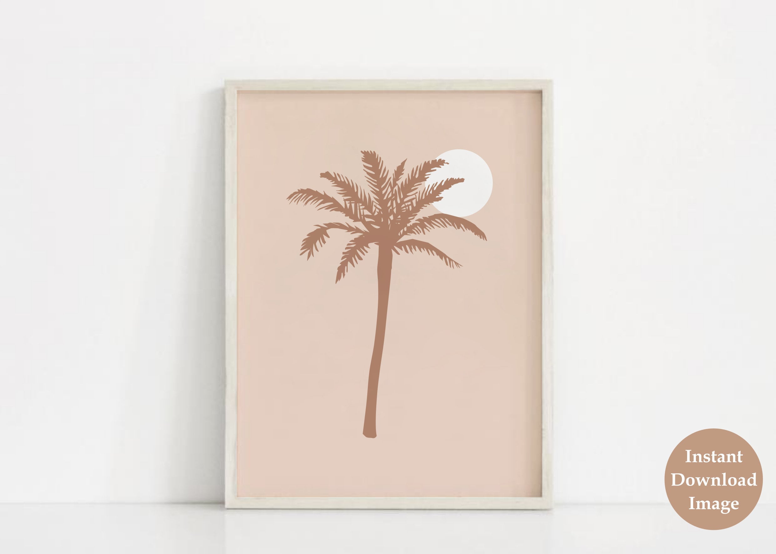 Palm Tree Printable Wall Art Boho Art Print Neutral Wall Etsy