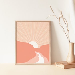 Boho Abstract Set of 3 Prints PRINTABLE Wall Art Peachy Boho | Etsy