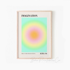 Gradient Aura Print Set of 6, Spiritual Affirmation Printable Wall Art, DIGITAL DOWNLOAD, Positive Energy Wall Art, Aura Gallery Wall Set image 4