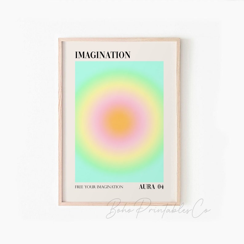 Gradient Aura Print Set of 6, Spiritual Affirmation Printable Wall Art, DIGITAL DOWNLOAD, Positive Energy Wall Art, Aura Gallery Wall Set image 4