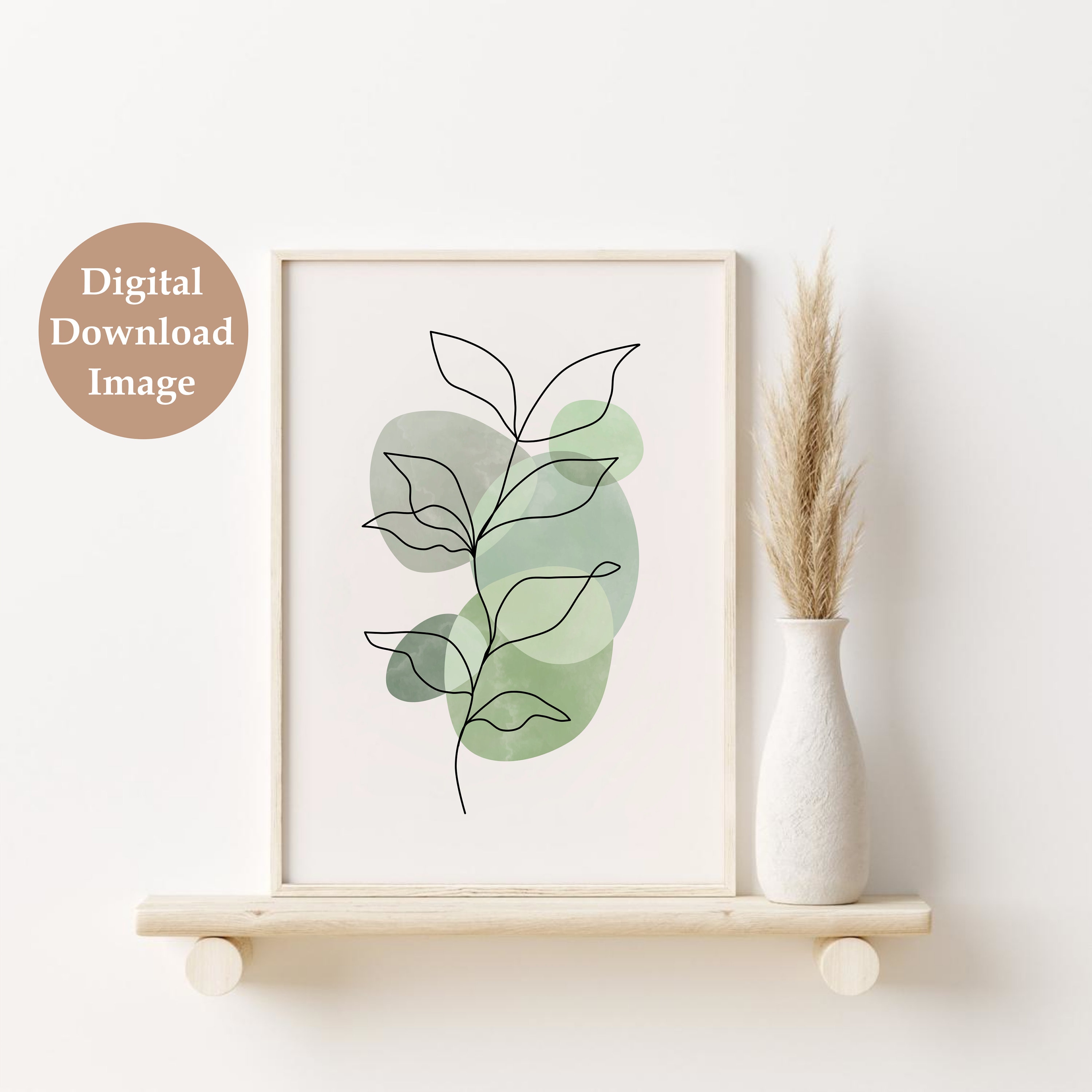 Sage Green Printable Wall Art Abstract Botanical Prints Set - Etsy