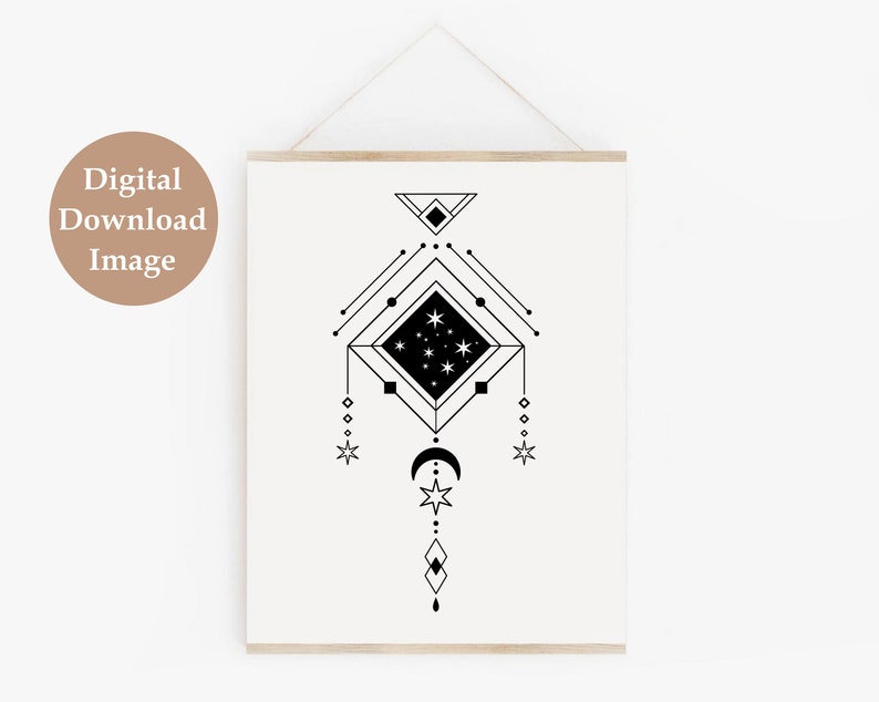 Sacred Geometry Printable Wall Art, Mystical Celestial Print, DIGITAL ...