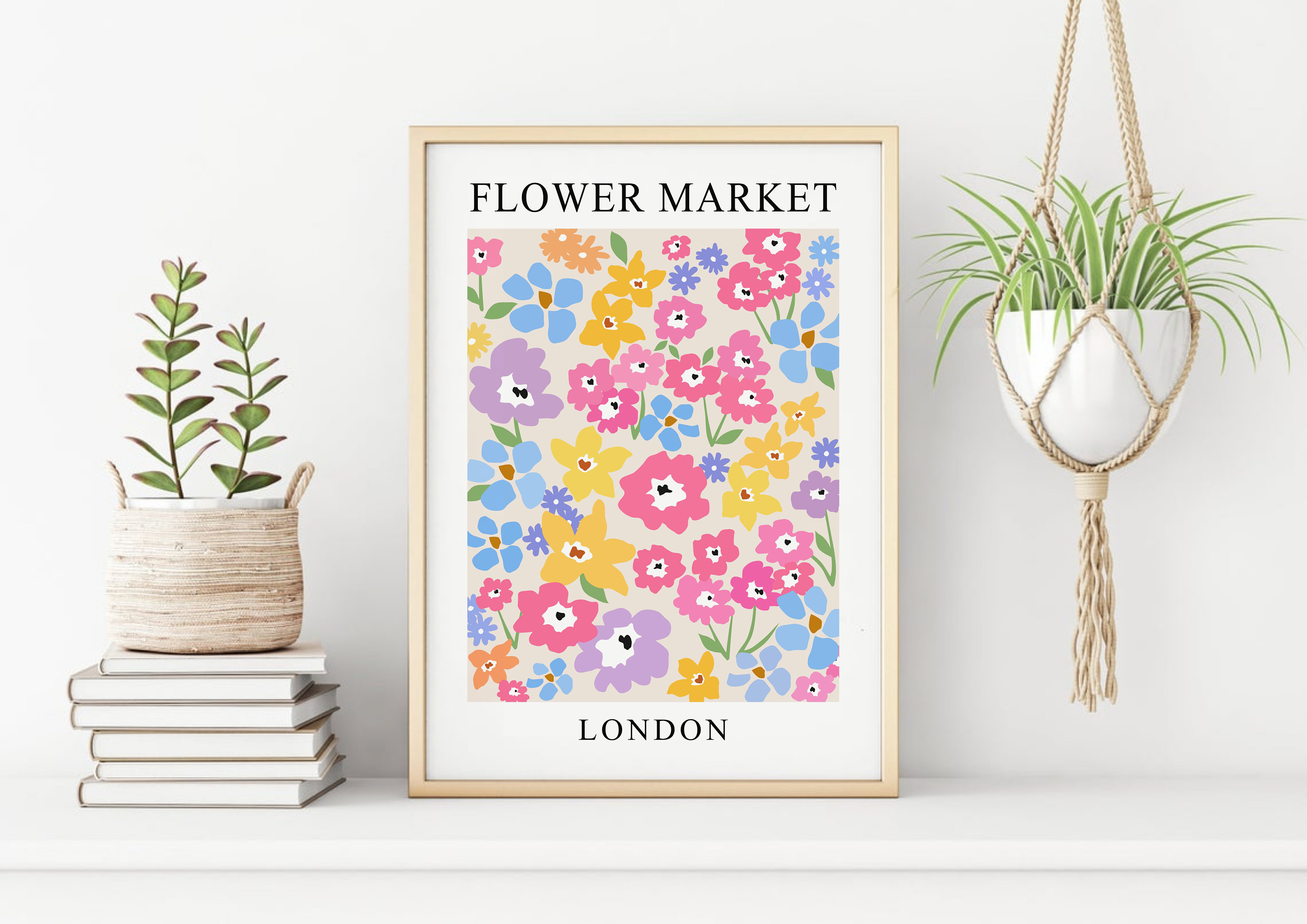Flower Market Print London Flower Market Poster DIGITAL Etsy