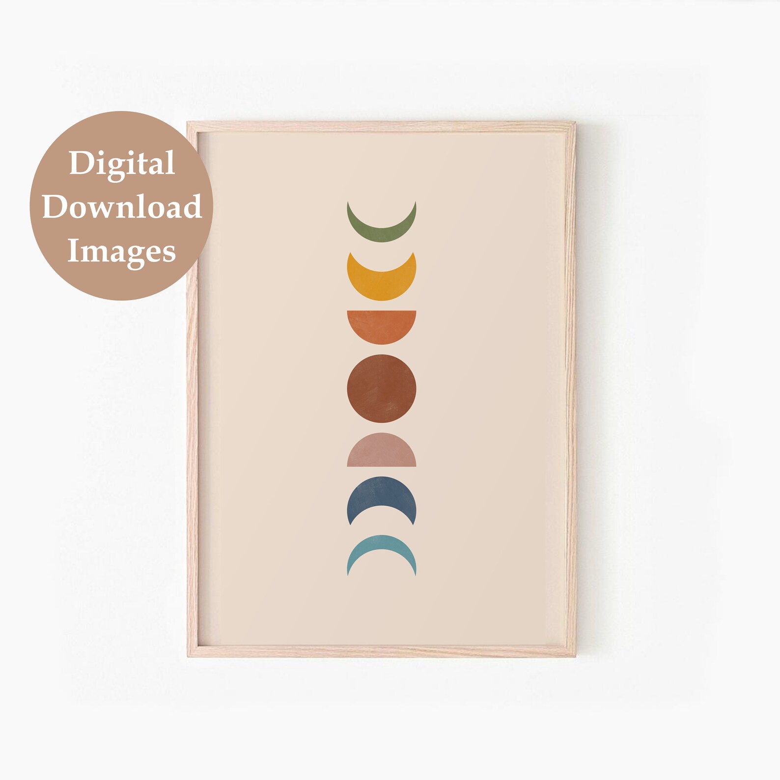 Boho Gallery Wall Set of 6 Prints, Abstract Boho Printable Wall Art ...