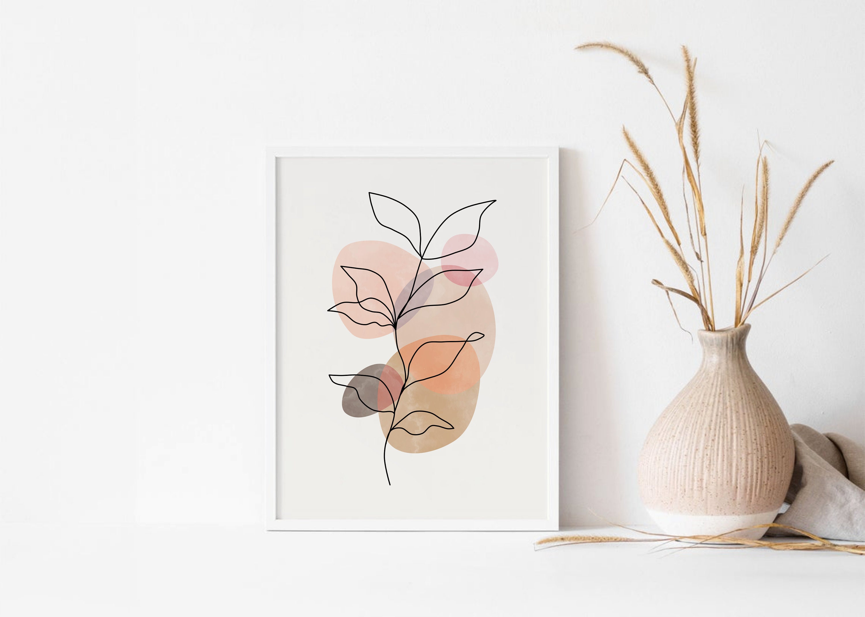 Abstract Flower Line Art Prints, Set of 3 Minimal Floral Line Drawing ...