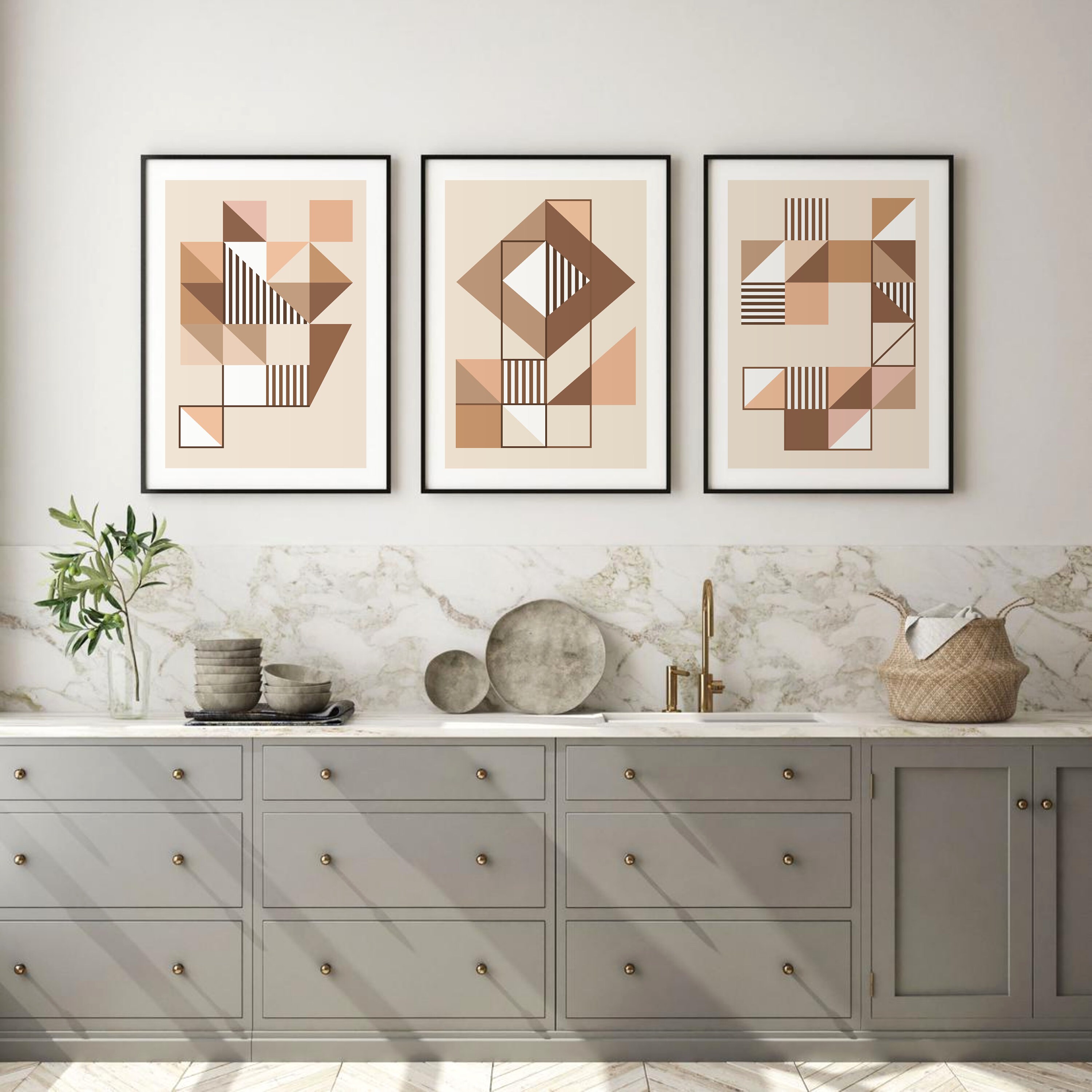 Geometric Abstract Printable Wall Art Neutral Abstract Art | Etsy