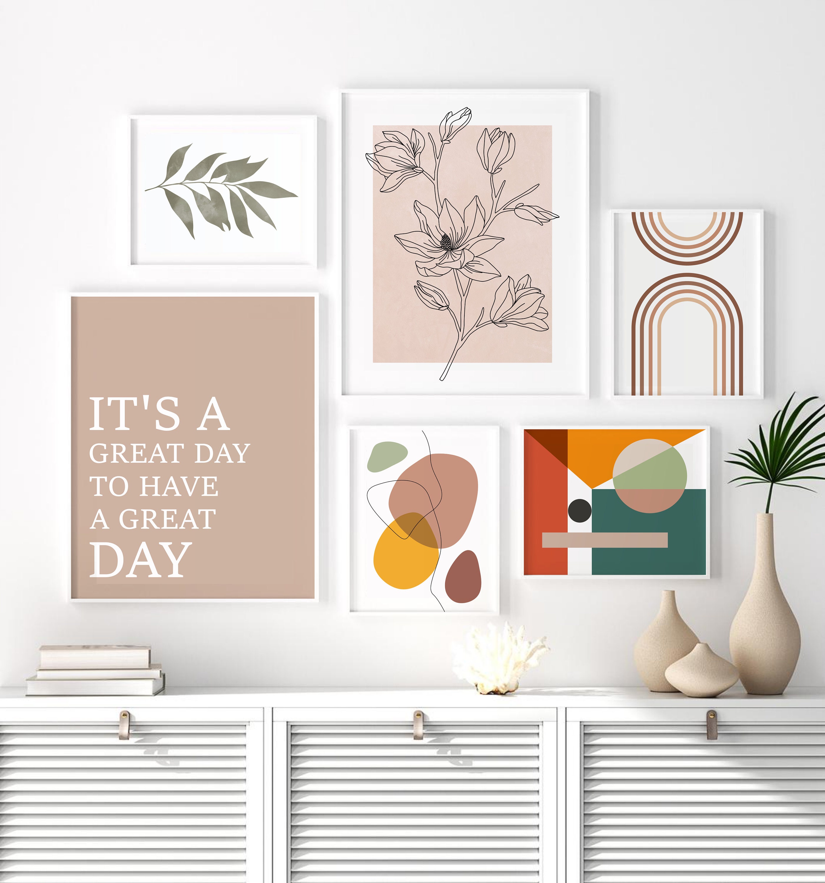 Mid Century Modern Art Print Set of 6 Gallery Wall Set Etsy