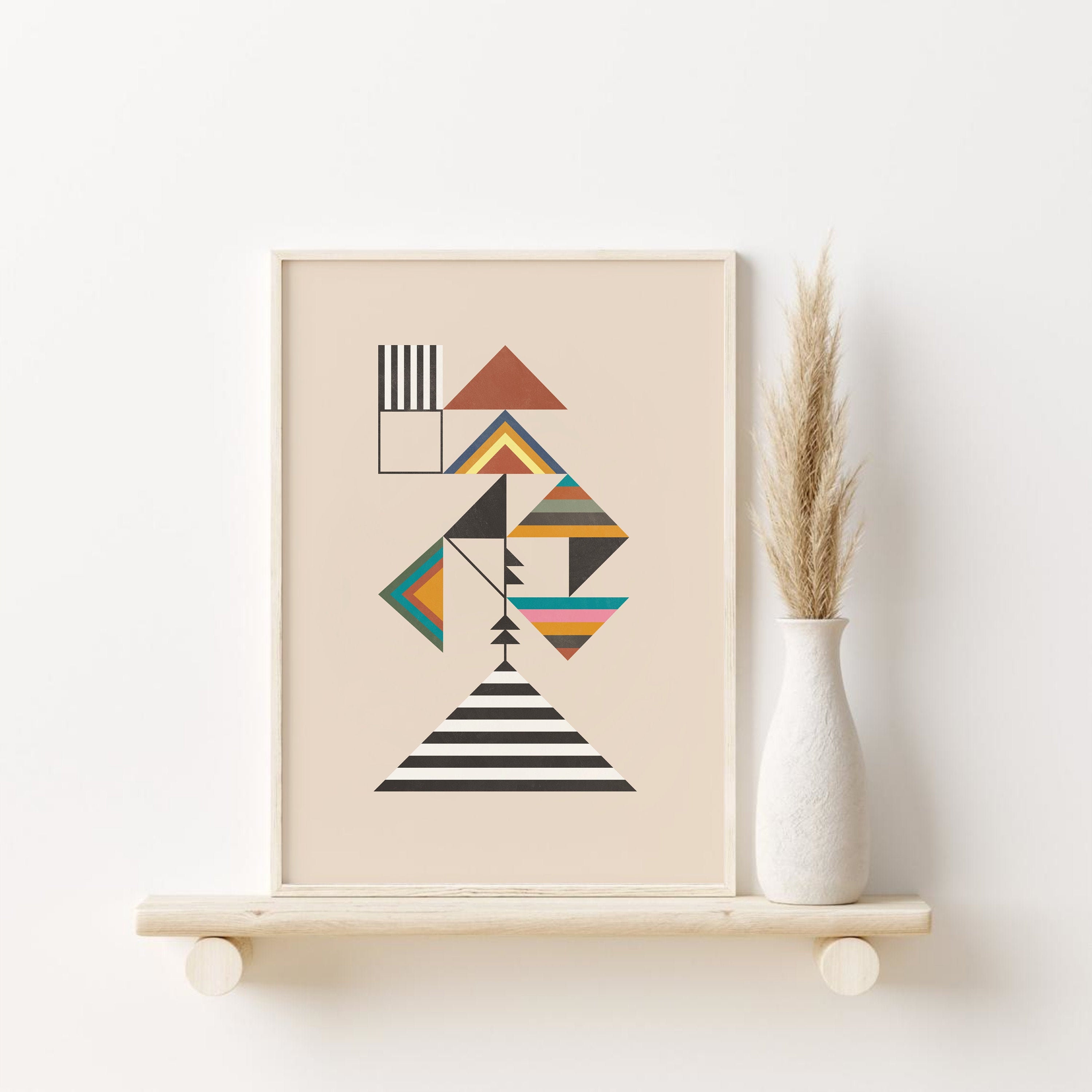 Boho Abstract Print, Tribal Print, Geometric Printable Wall Art ...