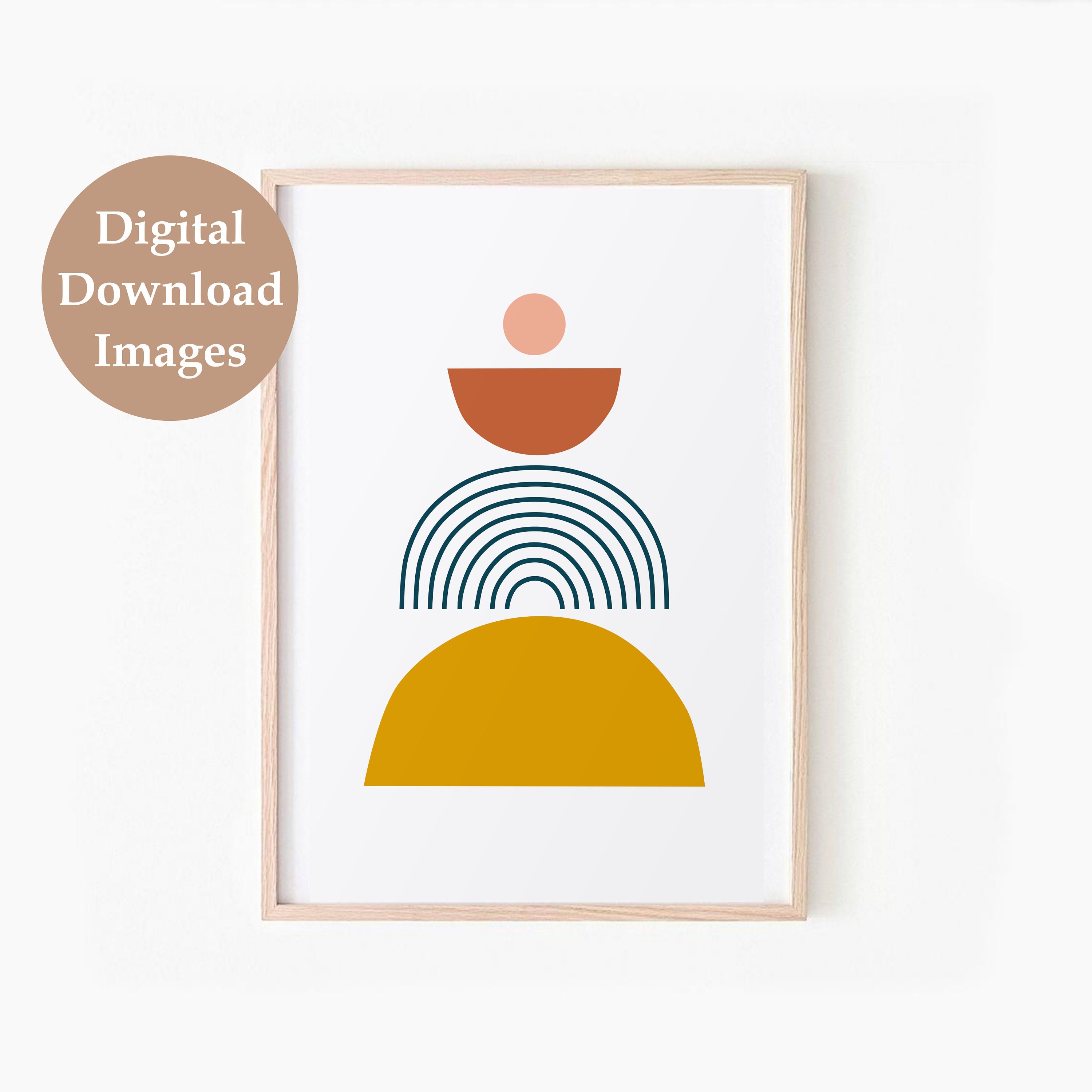 Mid Century Modern Art Prints Set of 3 Geometric Printable - Etsy