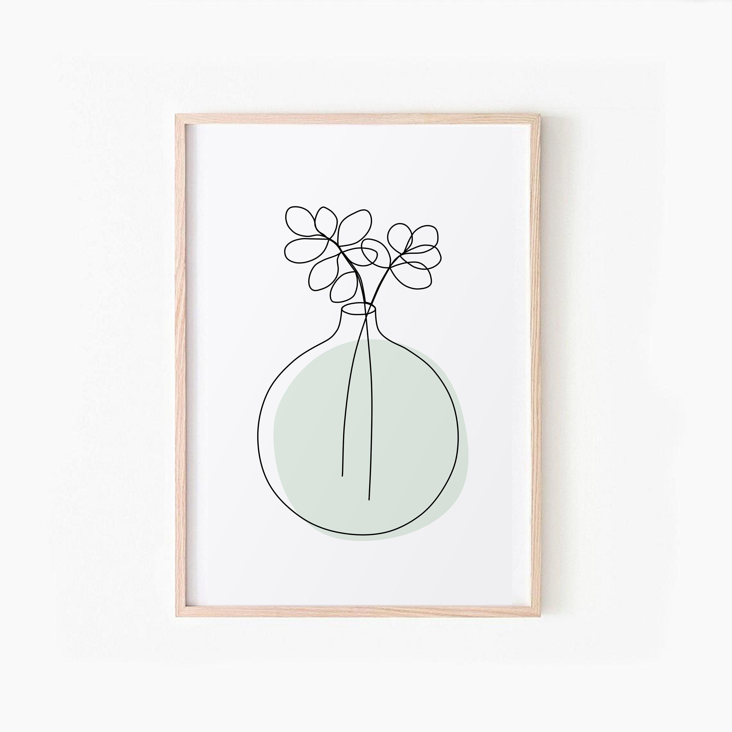 Minimal Botanical Line Art Print Set of 6, Abstract Vase Floral ...