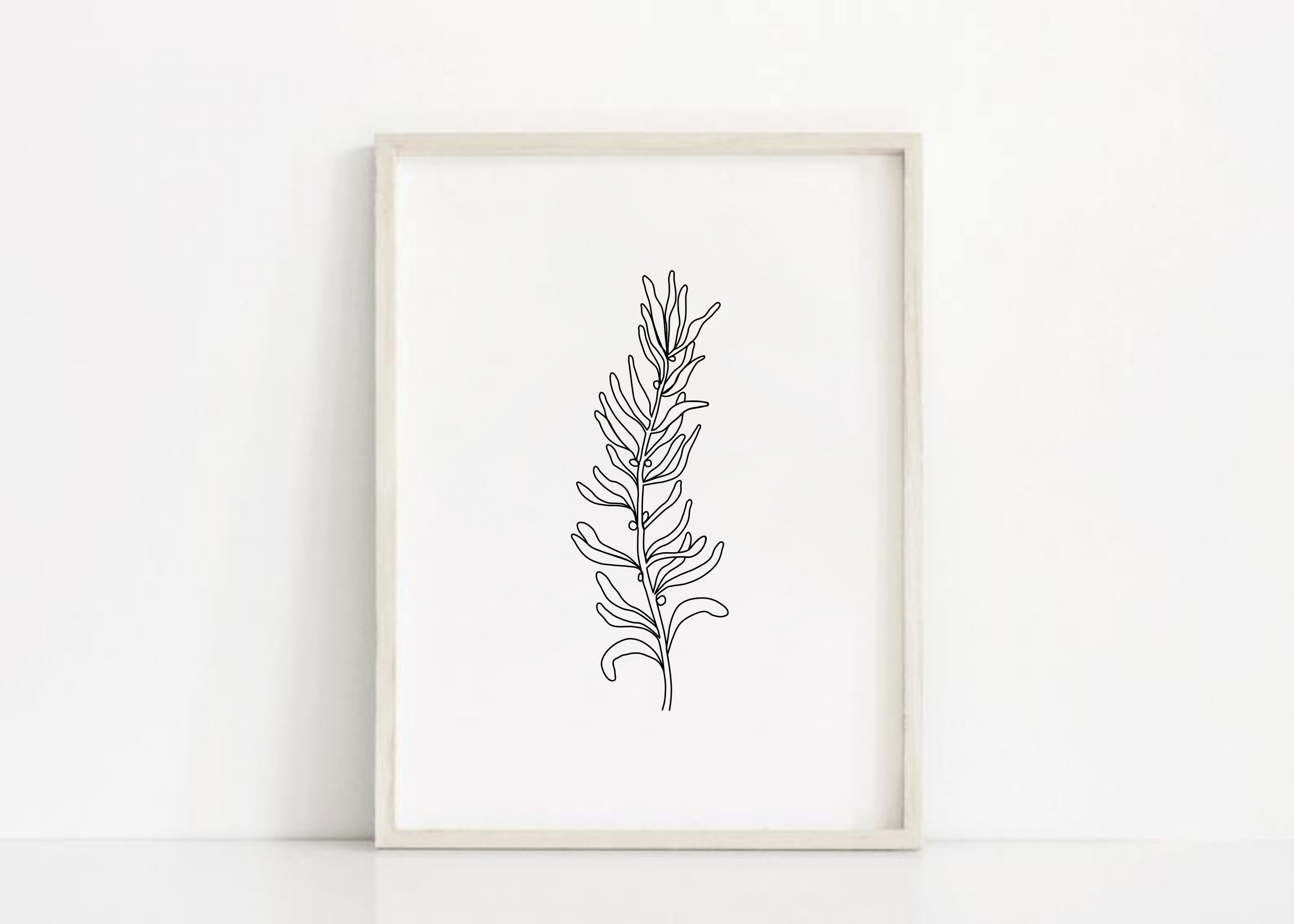 Floral Line Art Print Set of 3, Botanical Printable Wall Art, Minimal ...
