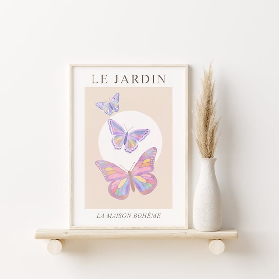 Pastel Butterflies Print French Exhibition Poster DIGITAL - Etsy
