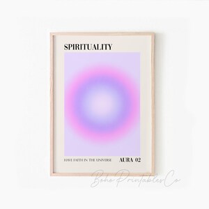 Gradient Aura Print Set of 6, Spiritual Affirmation Printable Wall Art, DIGITAL DOWNLOAD, Positive Energy Wall Art, Aura Gallery Wall Set image 10