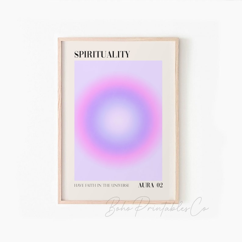 Gradient Aura Print Set of 6, Spiritual Affirmation Printable Wall Art, DIGITAL DOWNLOAD, Positive Energy Wall Art, Aura Gallery Wall Set image 10