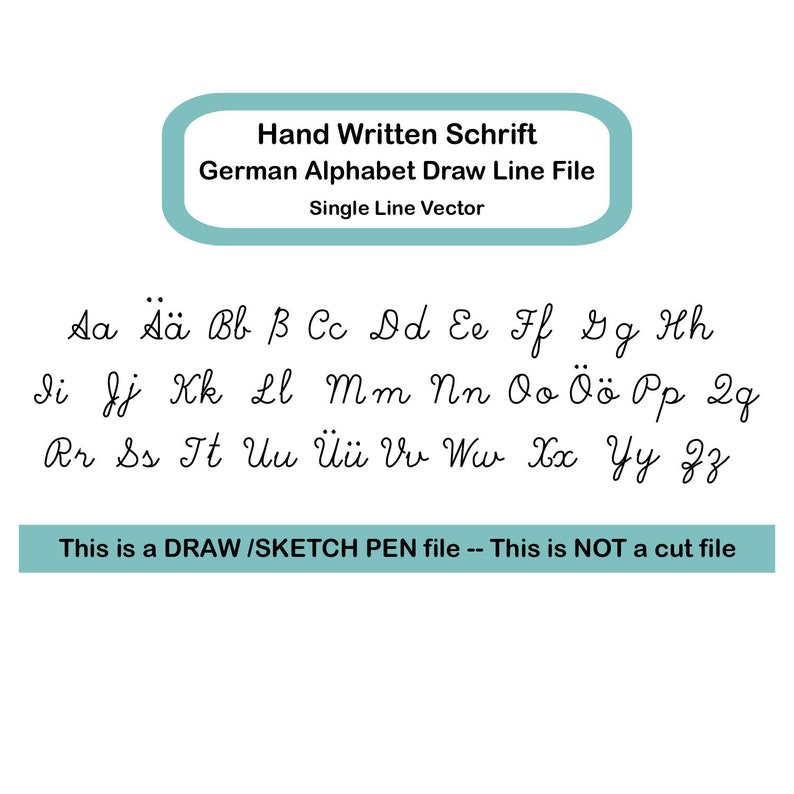 Cursive Type German Deutsch Alphabet Draw Line Svg For Cricut And Silhouette Single Line Handwritten Schrift Svg Clip Art Art Collectibles Tripod Ee