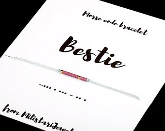 BESTIE morse code bracelet, best friend gifts, friendship bracelet, birthday gift best friend female, BFF gift, sorority gift Christmas gift