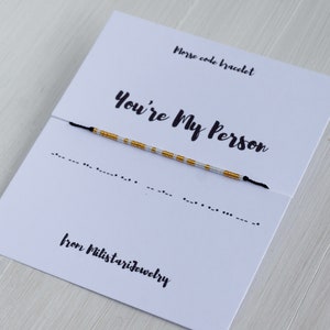 YOU&#39;re MY PERSON Morse code bracelet, friendship bracelet, boyfriend girlfriend husband wife Valentine&#39;s day gift, Christmas gifts