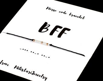 BFF Morse code bracelet, Best friend gifts, Friendship bracelet, Female friend gift, Best friends forever bracelet, Long distance gift