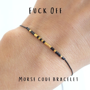 FUCK OFF Morse code bracelet, Best friend gifts, Adult friendship gift, Friend group gifts, Girls party favor, Funny small gift