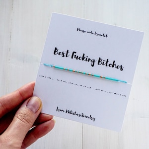 BEST FUCKING BITCHES morse code bracelet, Best friend gifts, female friend gift, Friendship bracelet, gift for friend, best bitch bracelet