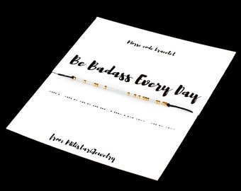 Be Badass Every Day Morse code bracelet, Best friend gifts, Friendship bracelets, Inspirational gift, Motivation bracelet, Christmas gifts