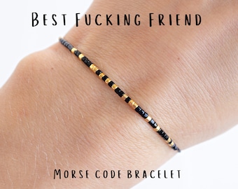 BEST FUCKING FRIEND morse code bracelet, Best friend gift, Friendship bracelet, Christmas gifts, Best friend bracelet, Friend group gifts