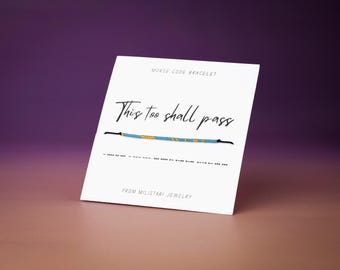 This Too Shall Pass Morse Code Bracelet, Secret Message Bracelet, Meaningful Jewelry, Support Gift, Resilience Bracelet