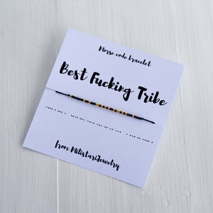 BEST FUCKING TRIBE Morse code bracelet, best friend gifts, friendship bracelet, best friend braclets, morse code gifts, morse code jewelry image 3