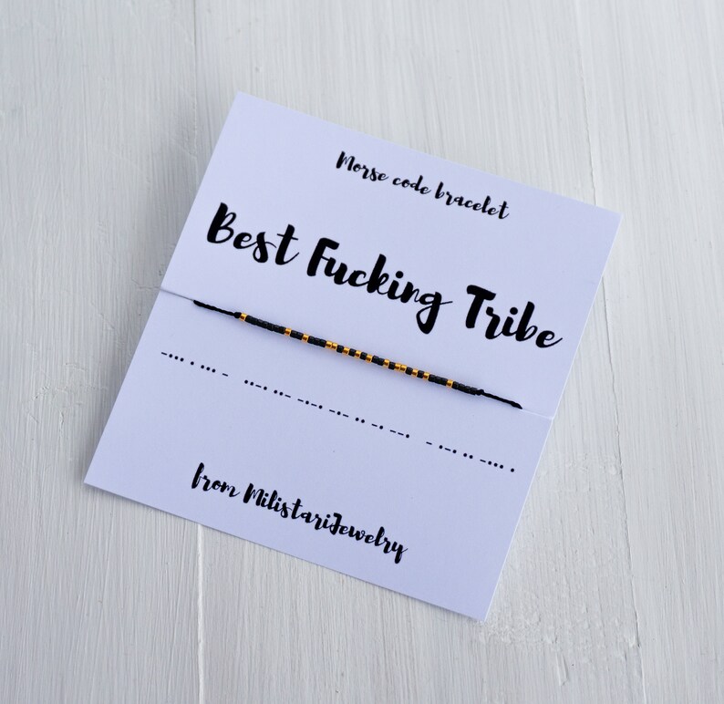 BEST FUCKING TRIBE Morse code bracelet, best friend gifts, friendship bracelet, best friend braclets, morse code gifts, morse code jewelry image 3