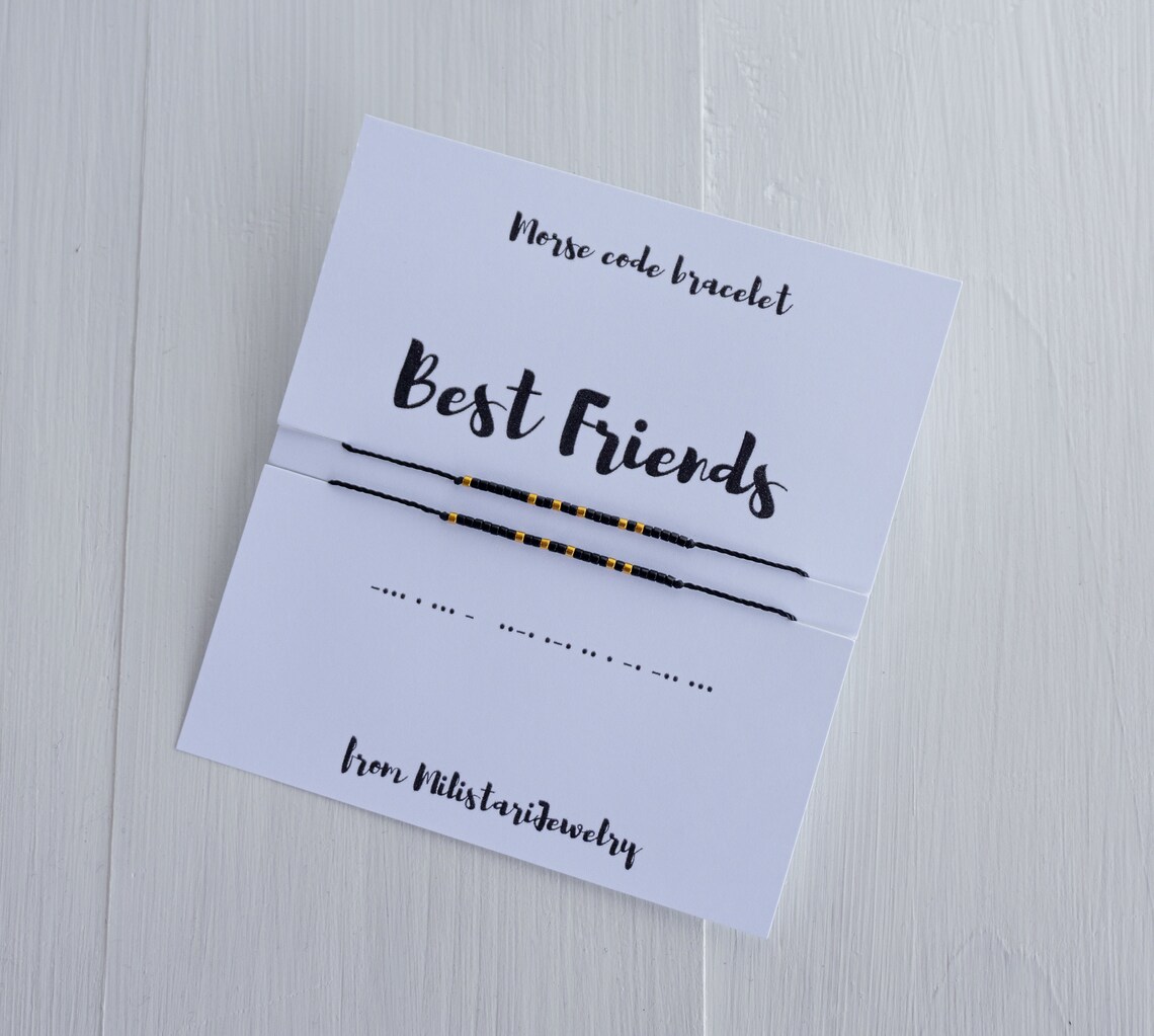 Friends Morse Code BEST FRIENDS Morse Code Bracelet Set of Two Bracelets, Best Friend ...