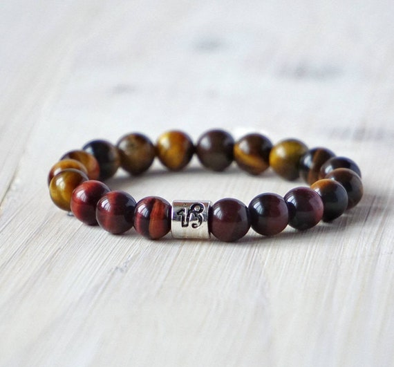 Red tiger eye Capricorn bracelet zodiac birthstone bracelet | Etsy