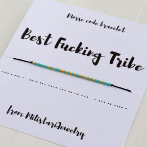 BEST FUCKING TRIBE Morse code bracelet, best friend gifts, friendship bracelet, funny bracelets, secret code bracelet, beads braclet