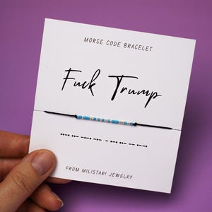 Fuck Trump Morse code bracelet, Activist Bracelet, Friendship bracelet, Best friend gift, Christmas gifts, Fuck the Patriarchy image 2
