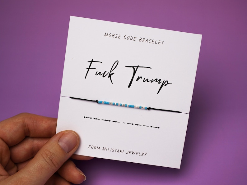 Fuck Trump Morse code bracelet, Activist Bracelet, Friendship bracelet, Best friend gift, Christmas gifts, Fuck the Patriarchy image 2
