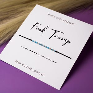 Fuck Trump Morse code bracelet, Activist Bracelet, Friendship bracelet, Best friend gift, Christmas gifts, Fuck the Patriarchy image 3