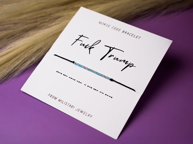 Fuck Trump Morse code bracelet, Activist Bracelet, Friendship bracelet, Best friend gift, Christmas gifts, Fuck the Patriarchy image 3
