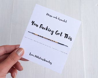 You Fucking Got This morse code bracelet,  Best friend gift, Friendship bracelet, Motivation bracelet, Christmas gifts, New job gift