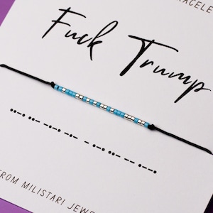 Fuck Trump Morse code bracelet, Activist Bracelet, Friendship bracelet, Best friend gift, Christmas gifts, Fuck the Patriarchy image 4