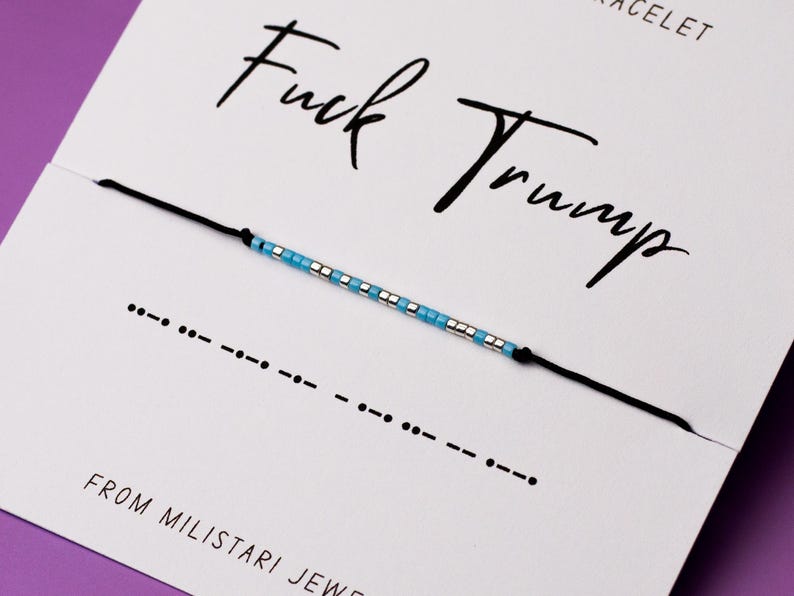 Fuck Trump Morse code bracelet, Activist Bracelet, Friendship bracelet, Best friend gift, Christmas gifts, Fuck the Patriarchy image 4