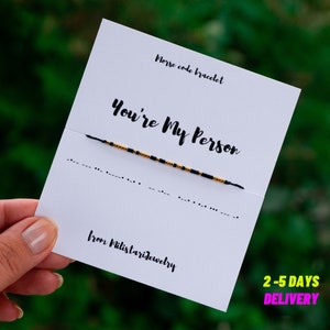 YOU&#39;re MY PERSON Morse code bracelet, boyfriend girlfriend gift, wife husband gift, relationship gift, Christmas gift, mommy daddy sister